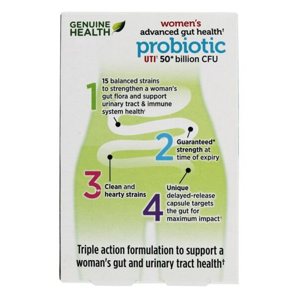 Comprar ITU de mulheres probióticas avançadas de saúde intestinal 50 Bilhões de UFC - 30 Tampas veganas Genuine Health - Imagem 4