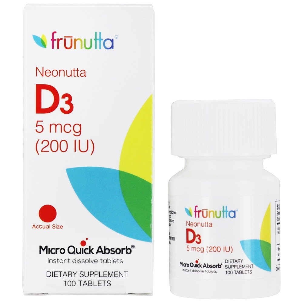 Comprar Vitamina D3 Neonutta 200 UI - 100 Tablets de dissolução rápida Frunutta