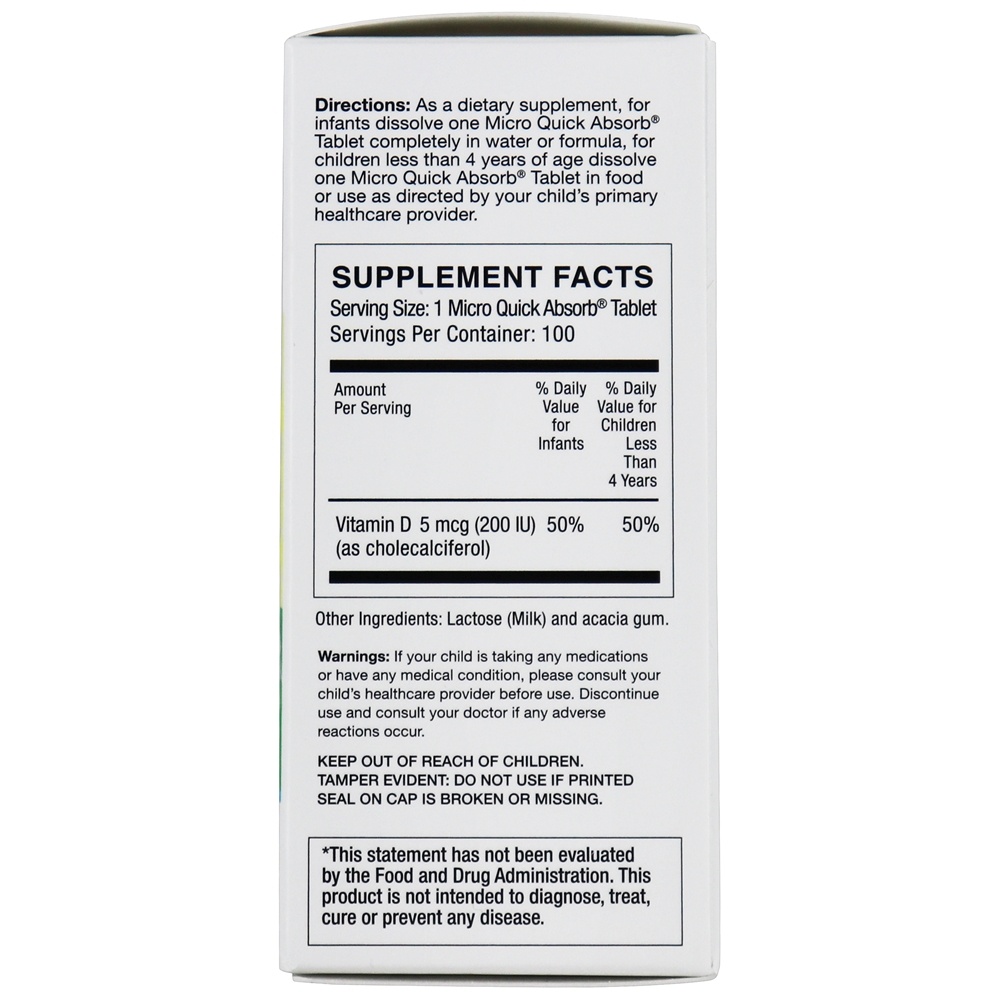 Comprar Vitamina D3 Neonutta 200 UI - 100 Tablets de dissolução rápida Frunutta - Imagem 3
