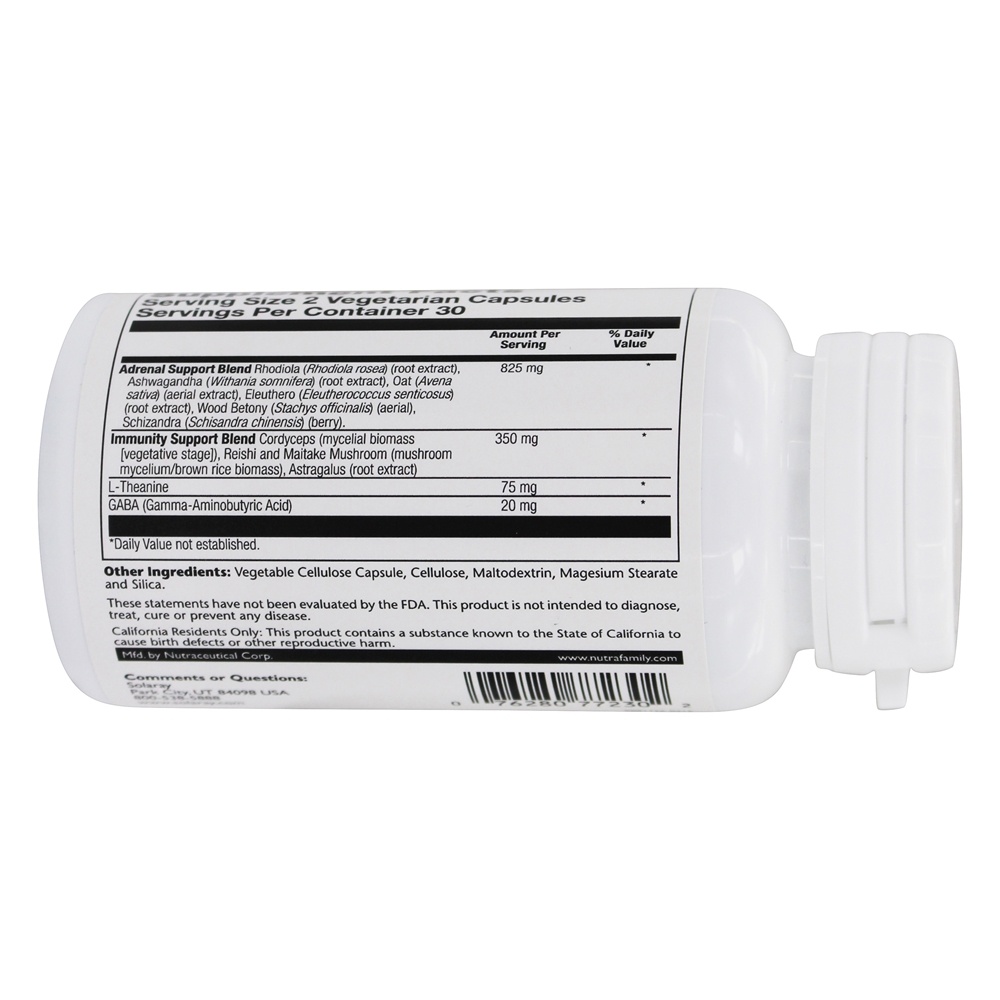Comprar Nutrientes de Apoio ao Sucesso Suprarrenal - Cápsulas vegetarianas 60 Solaray - Imagem 3