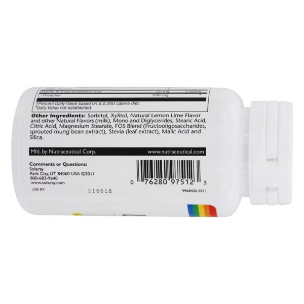 Comprar L-teanina Sem Limão Natural de Açúcar Mastigável 200 mg. - 30 Mastigáveis Solaray - Imagem 4