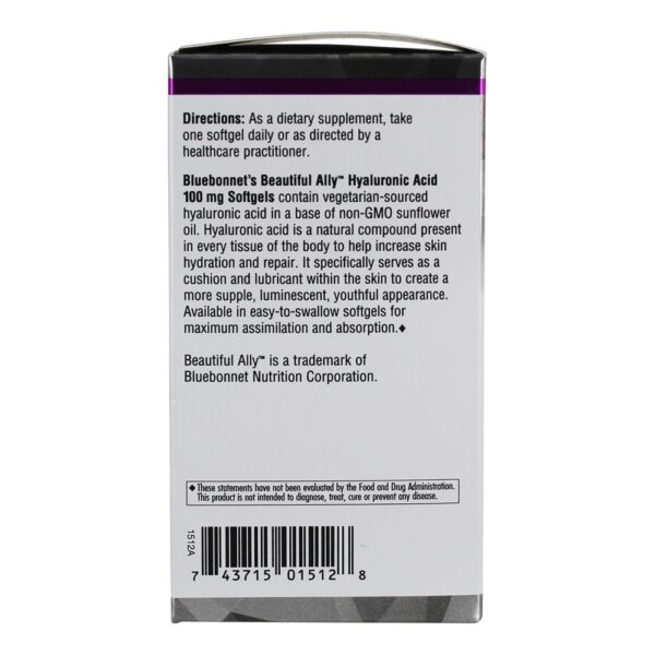 Comprar Ácido Hialurônico Aliado Bonito 100 mg. - 90 Softgels Bluebonnet Nutrition - Imagem 4