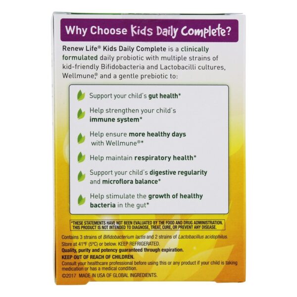 Comprar Probióticos + Prebióticos Orgânicos Kids Daily Complete 10 Bilhões de UFC - 30 Pacote (s) de Bastão Renew Life - Imagem 4