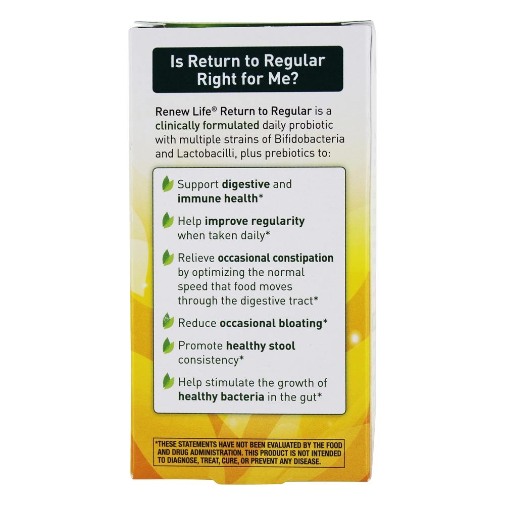 Comprar Probiotics + Prebiotics Return to Regular 20 Bilhões de UFC - 60 Cápsula (s) vegetal (s) Renew Life - Imagem 3