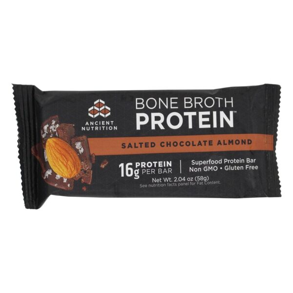Comprar Bone Broth Superfood Protein Barras Caixa Salgados Chocolate Amêndoa - 12 Barras Ancient Nutrition - Imagem 4