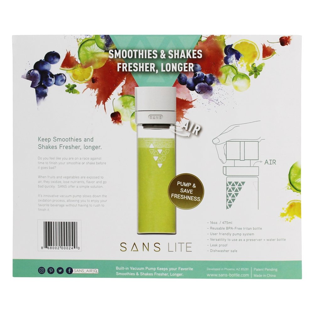 Comprar Smoothie Lite e agitar Tritan garrafa de plástico de poupança - 16 oz. SANS Bottle - Imagem 3