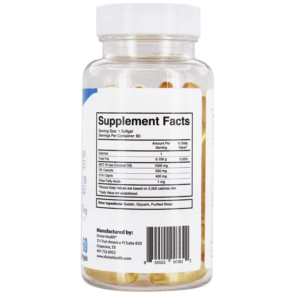 Comprar Keto Zone MCT Oil Cápsulas Gelatinosas do Dr. Colbert 1000 mg. - 60 Softgels Divine Health - Imagem 2
