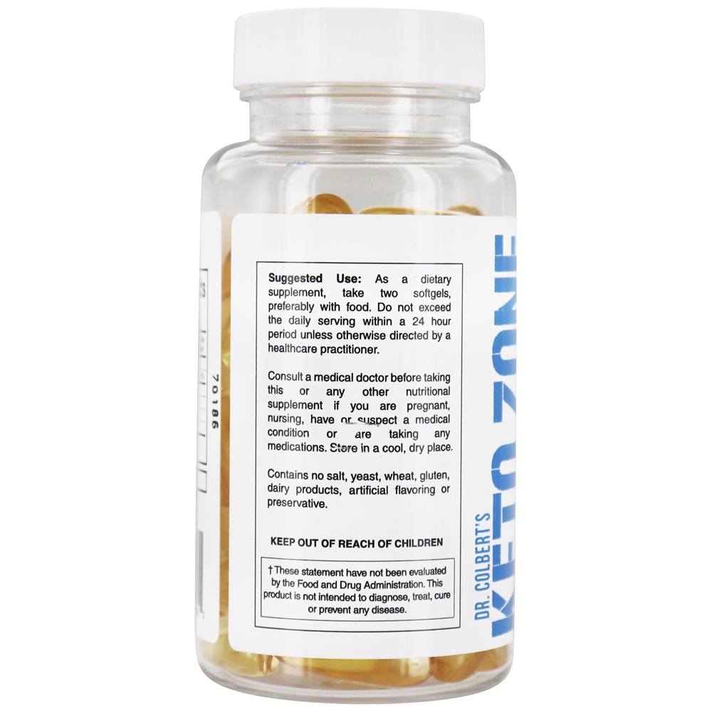 Comprar Keto Zone MCT Oil Cápsulas Gelatinosas do Dr. Colbert 1000 mg. - 60 Softgels Divine Health - Imagem 3