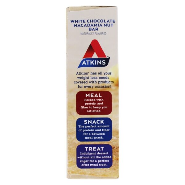 Comprar Snack Bars Box Chocolate Branco Noz De Macadâmia - 5 Barras Atkins - Imagem 4