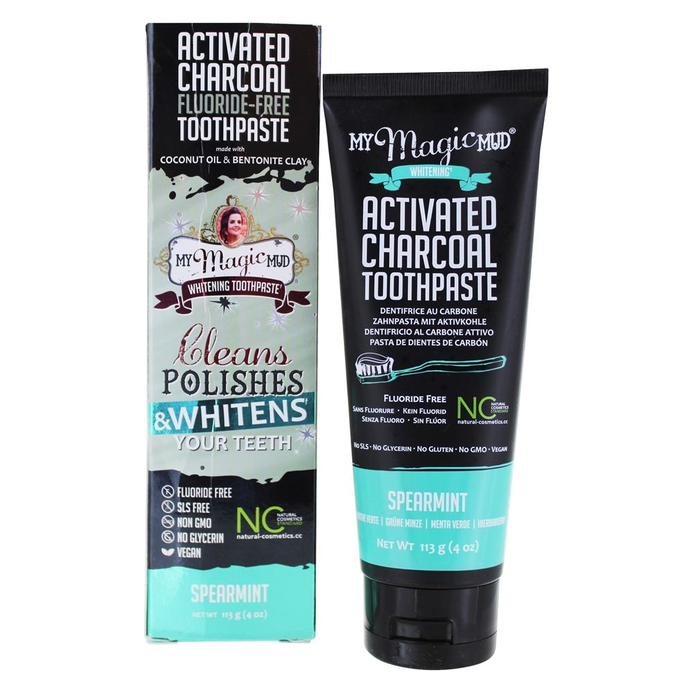 Comprar Creme dental de branqueamento de dentífrico livre de carvão ativado hortelã - 4 oz. My Magic Mud
