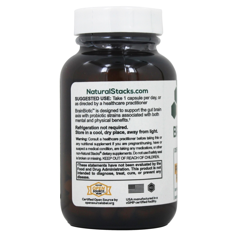 Comprar Fórmula Probiótica BrainBiotic 6 Bilhões de UFC - Cápsulas vegetarianas 30 Natural Stacks - Imagem 3
