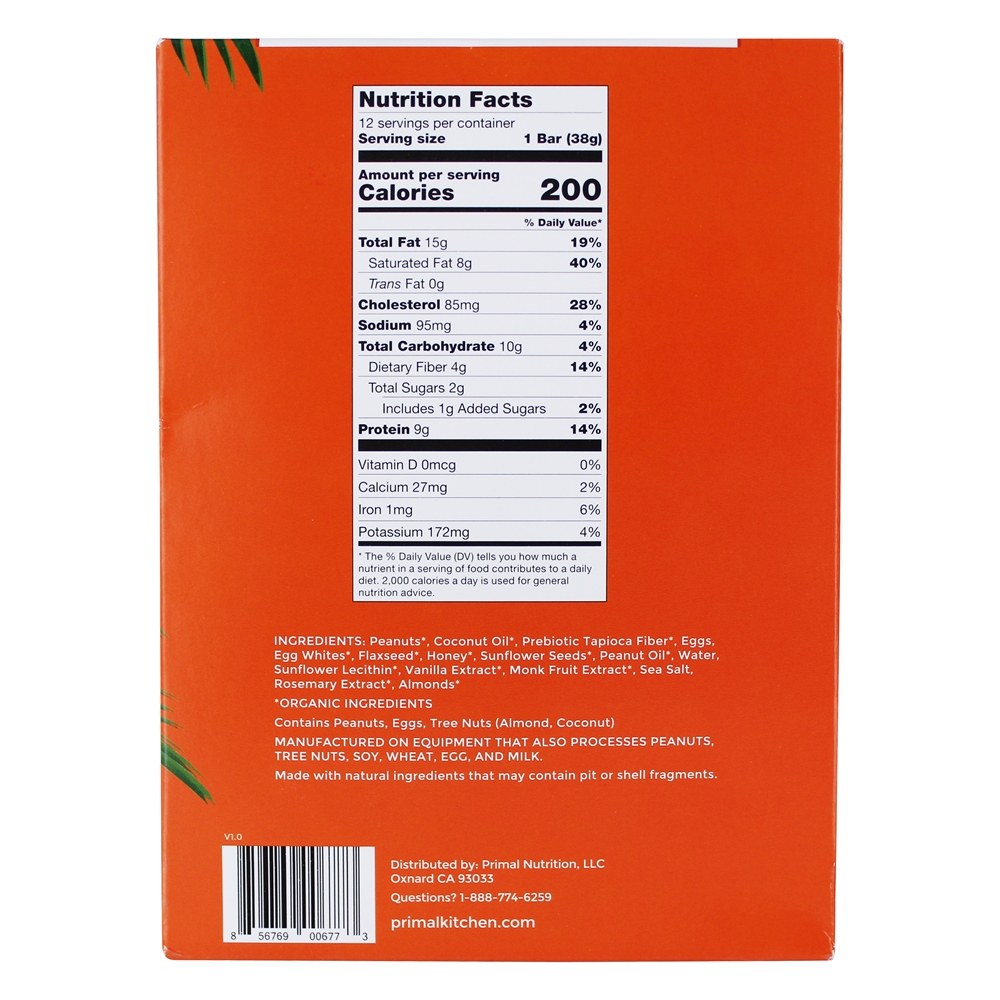 Comprar Keto Friendly Protein Bars Manteiga De Amendoim - 12 Barras Primal Kitchen - Imagem 2