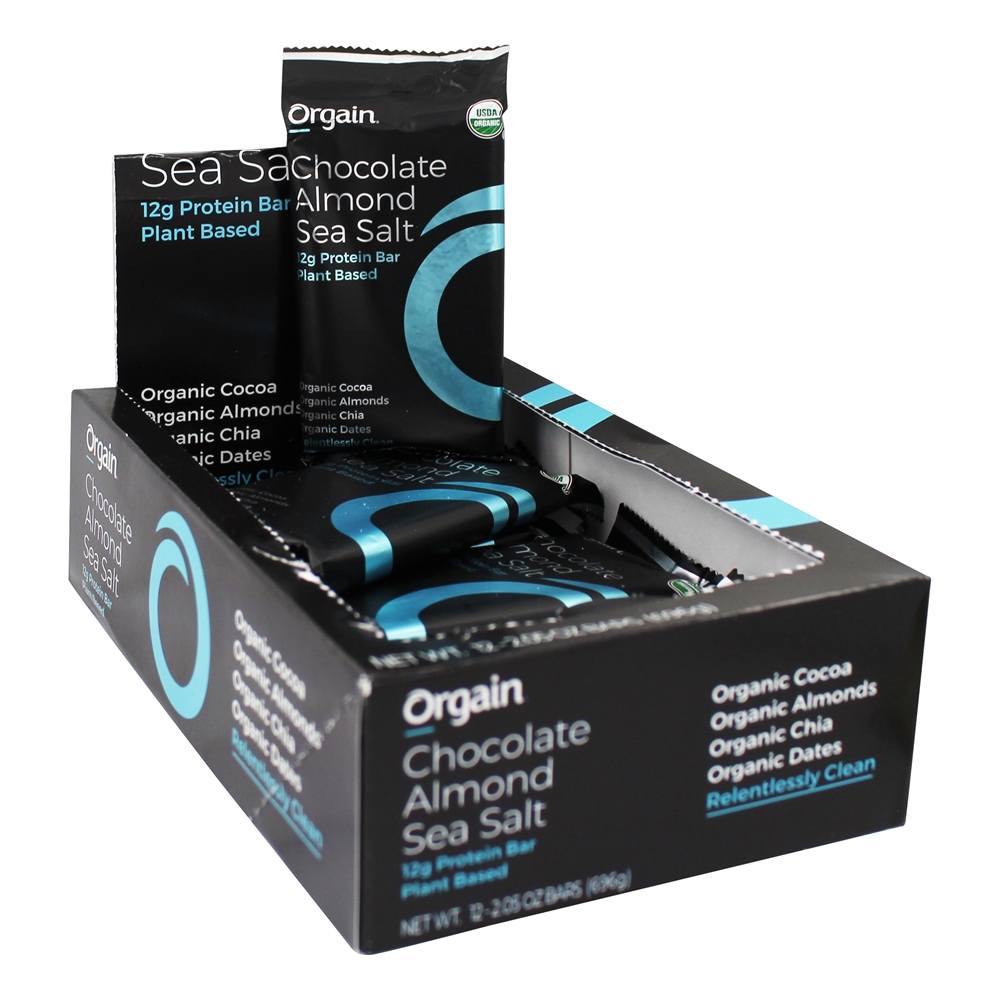 Comprar Barras de Proteína Orgânica Simples Box Chocolate Amêndoa Sal Marinho - 12 Barras Orgain