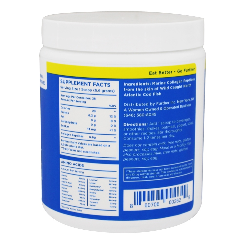 Comprar Peptídeos de Colágeno Marinho Premium Pure Protein Pó - 6.5 oz. Further Food - Imagem 2