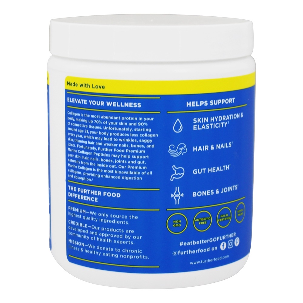 Comprar Peptídeos de Colágeno Marinho Premium Pure Protein Pó - 6.5 oz. Further Food - Imagem 3