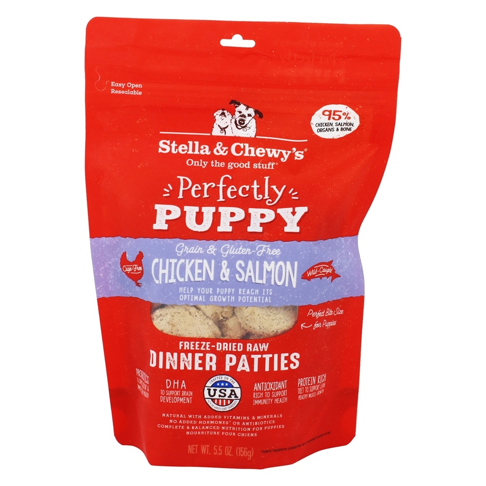 Comprar Perfeitamente Cachorro Congelado Raw Jantar Rissóis Frango e Salmão - 5.5 oz. Stella & Chewy's