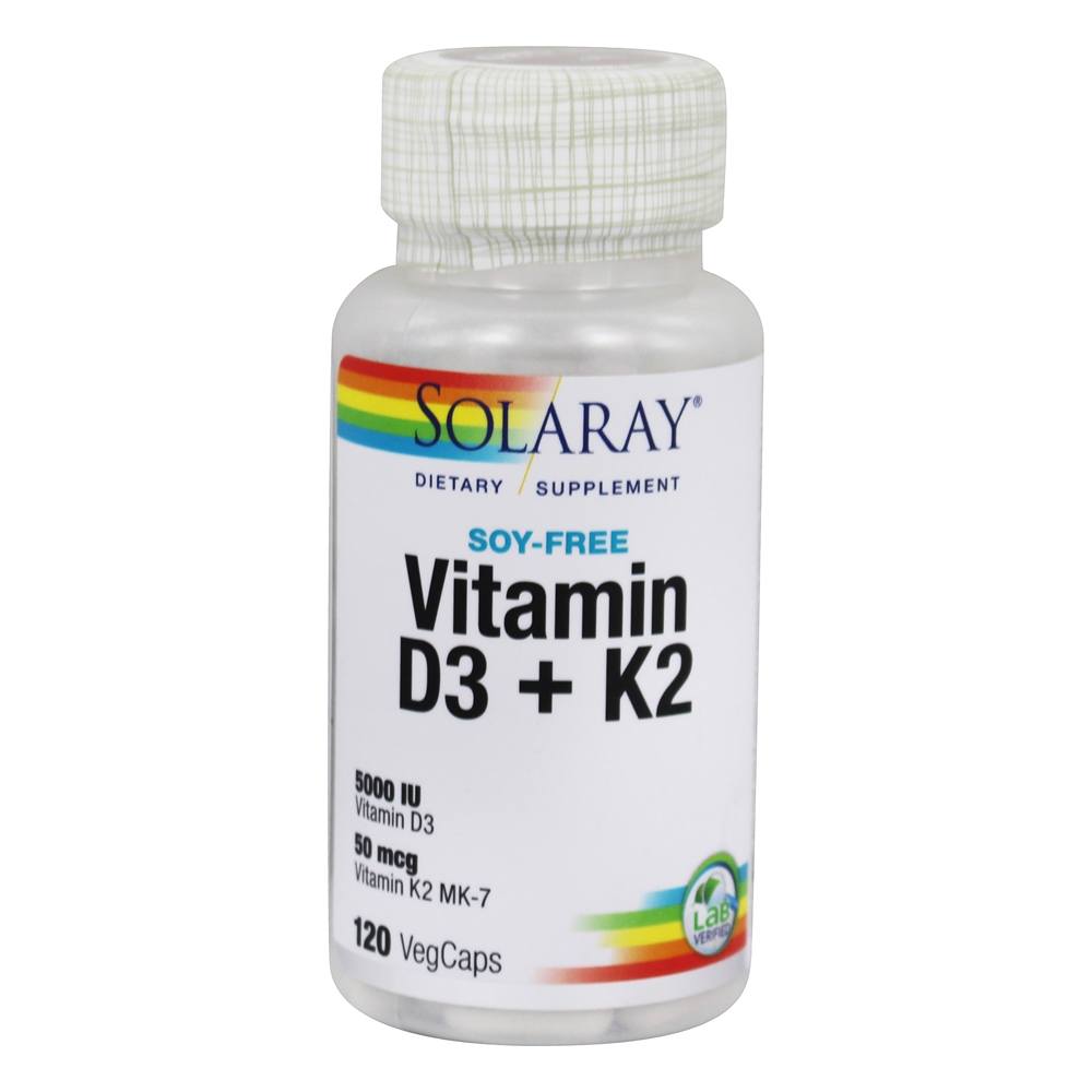 Comprar Fórmula Sem Vitamina D3 + K2 Sem Soja - 120 Cápsula (s) vegetal (s) Solaray