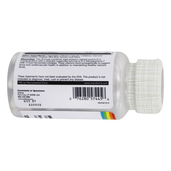 Comprar Fórmula Sem Vitamina D3 + K2 Sem Soja - 120 Cápsula (s) vegetal (s) Solaray - Imagem 4