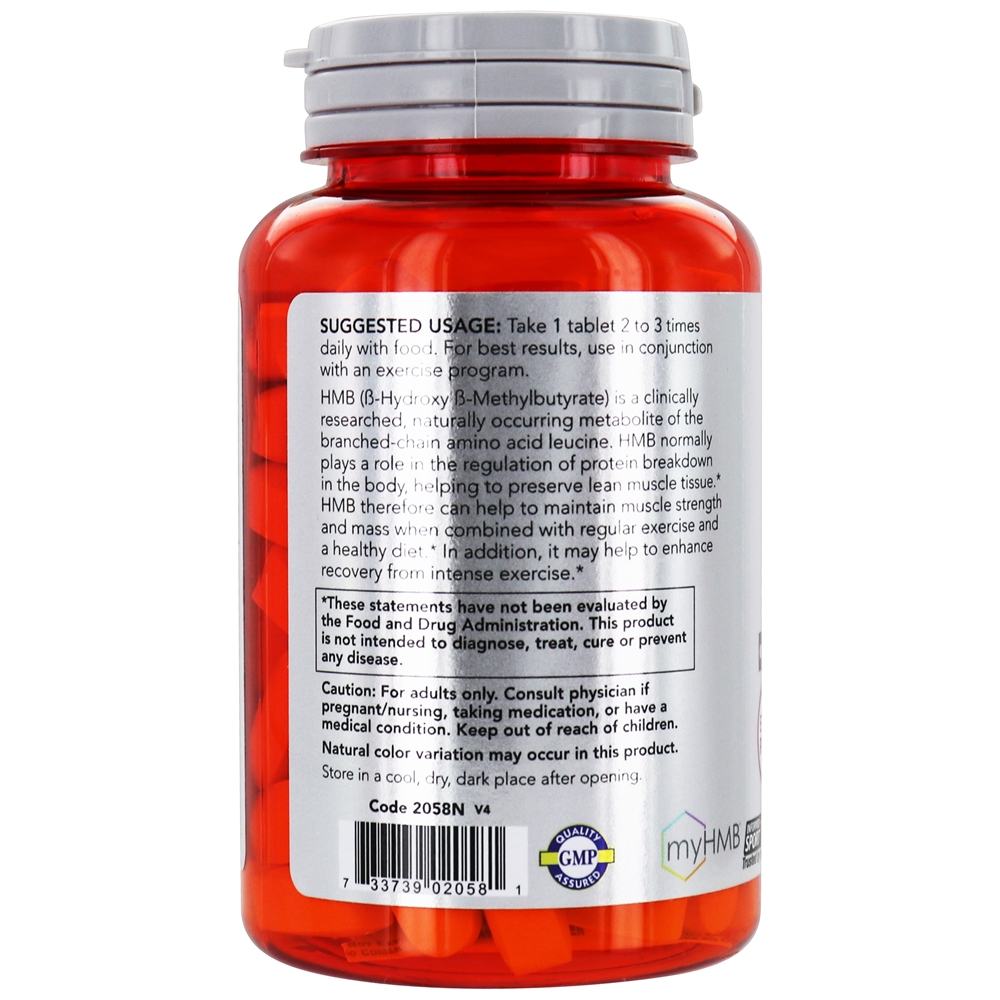 Comprar Agora Sports HMB Dupla Força Recuperação de Esportes 1000 mg. - 90 Tablets NOW Foods - Imagem 3