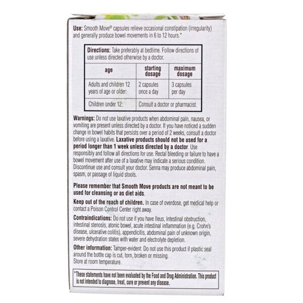 Comprar Cápsulas de movimento suaves para a constipação ocasional Senna - Cápsulas 50 Traditional Medicinals - Imagem 4