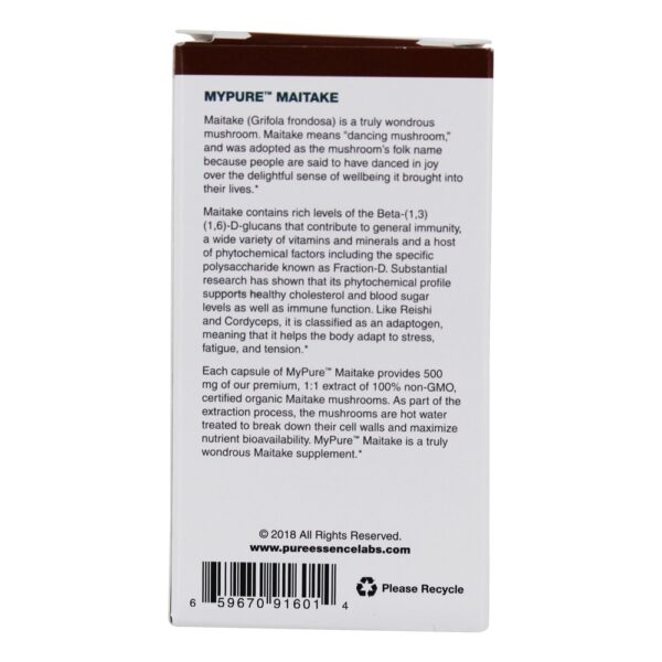Comprar Suplemento de cogumelo MyPure Maitake 500 mg. - 30 Cápsula (s) vegetal (s) Pure Essence Labs - Imagem 4