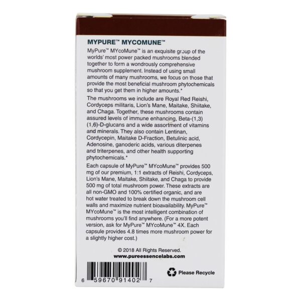 Comprar MyPure MYcoMune Mushroom Supplement 500 mg. - 60 Cápsula (s) vegetal (s) Pure Essence Labs - Imagem 4