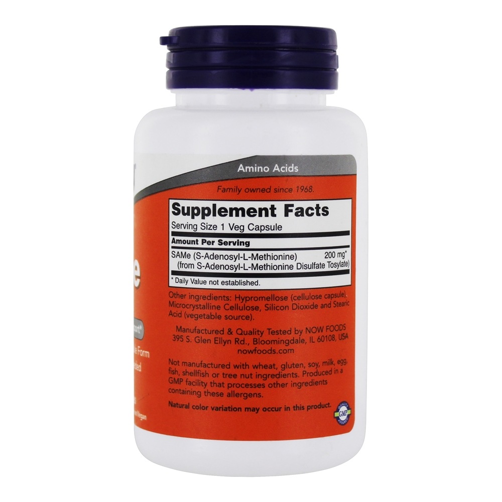 Comprar SAMe Sistema Nervoso Suporte 200 mg. - 60 Cápsula (s) vegetal (s) NOW Foods - Imagem 2