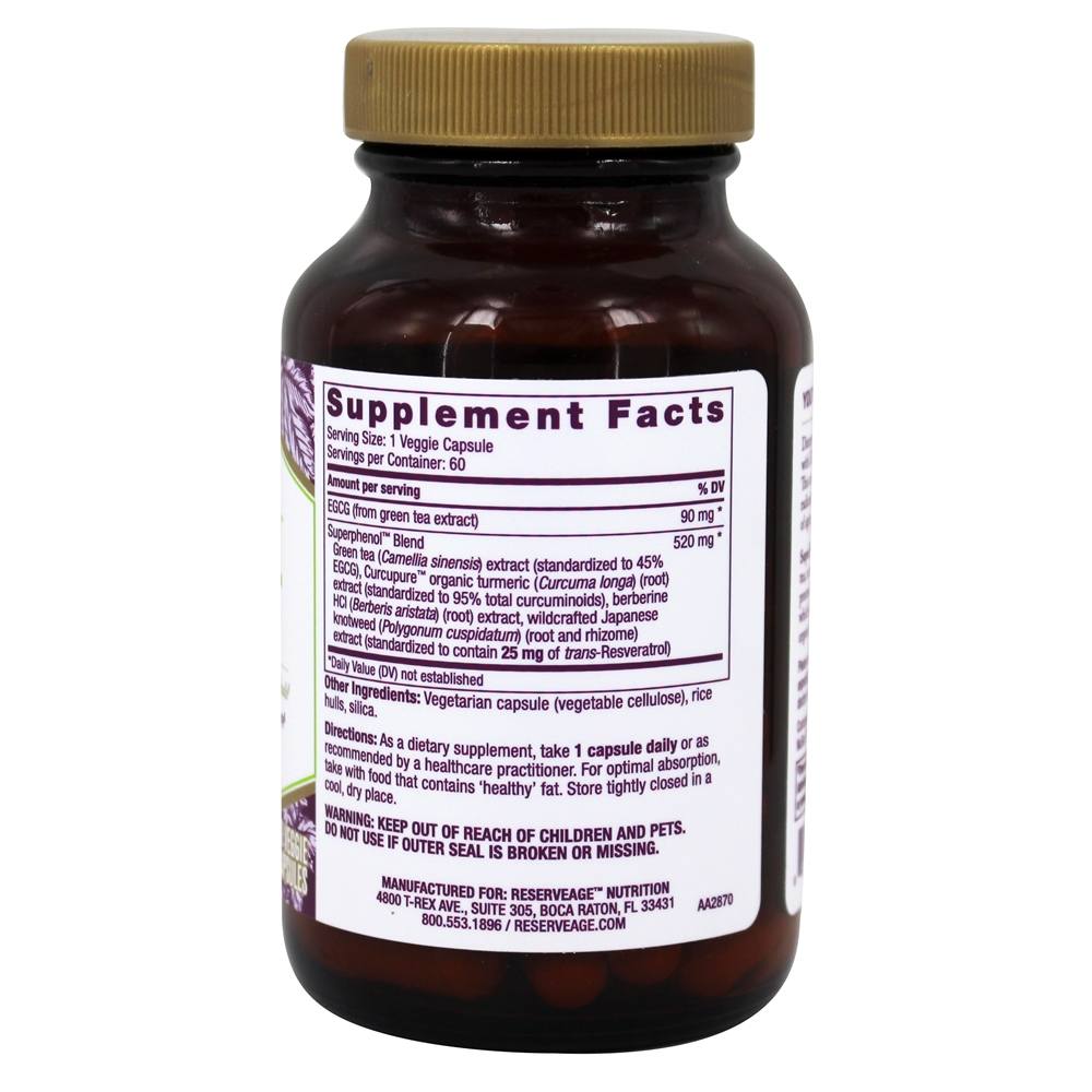 Comprar Superphenol - Cápsulas vegetarianas 60 Reserveage Nutrition - Imagem 2