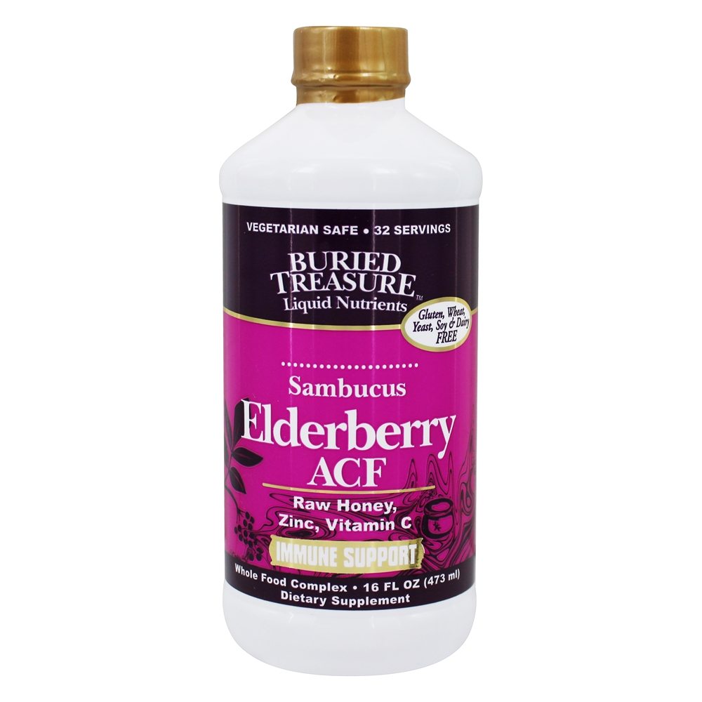 Comprar Sambucus Elderberry ACF Fórmula de Suporte Imune - 16 fl. oz. Buried Treasure Products