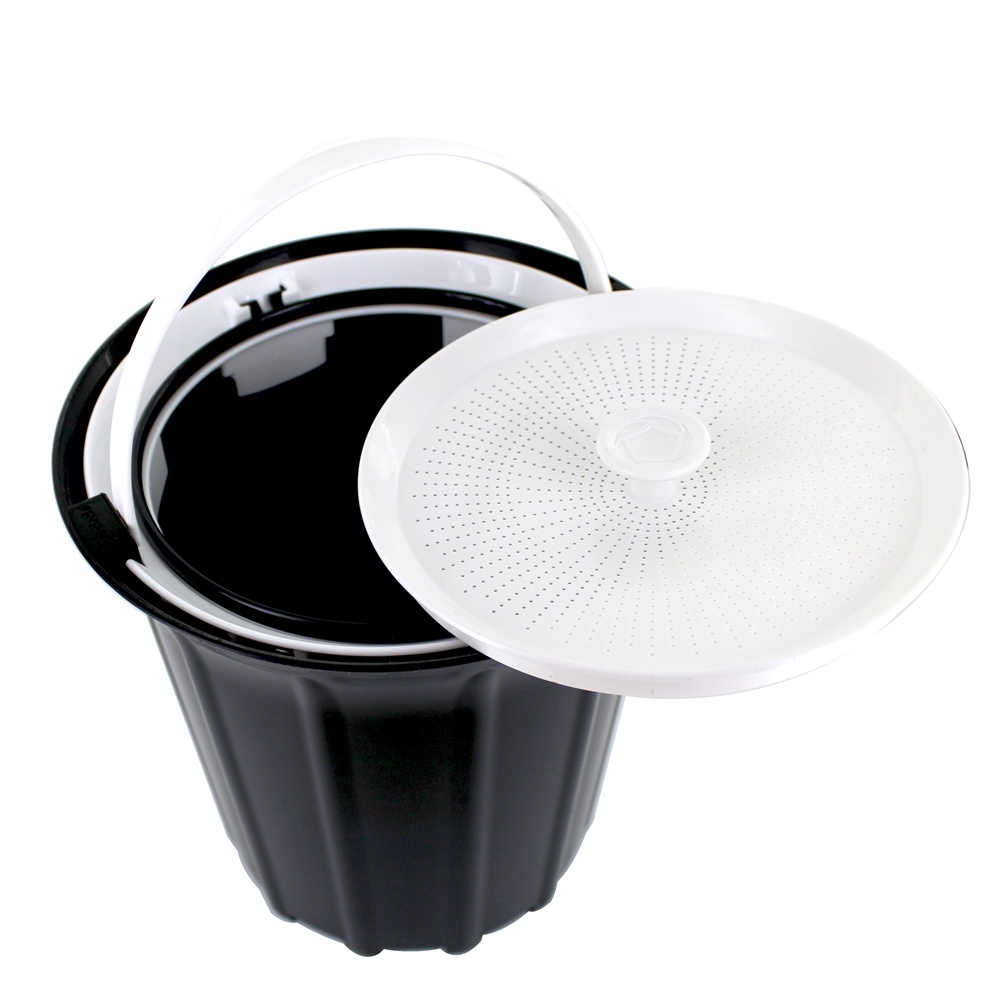 Comprar Coletor de compostagem de bancada livre de odor de brisa. 85 Galão preto e branco Full Circle - Imagem 3