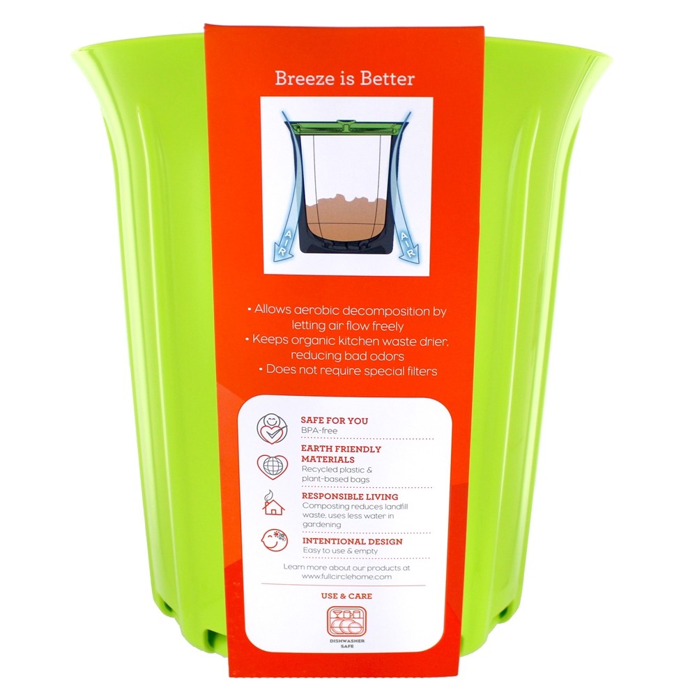 Comprar Coletor de compostagem de bancada livre de odor de brisa. 85 Galão Verde Full Circle - Imagem 3
