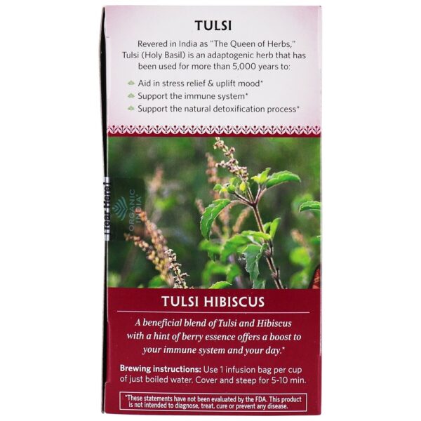 Comprar Tulsi Infusion Stress Reliefing & Hibisco Gratificante - 18 Saquinhos de Chá Organic India - Imagem 4
