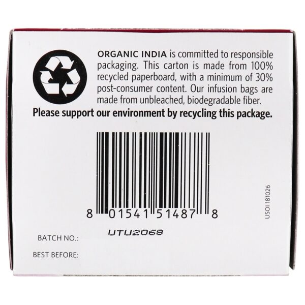 Comprar Tulsi Infusion Stress Reliefing & Hibisco Gratificante - 18 Saquinhos de Chá Organic India - Imagem 5