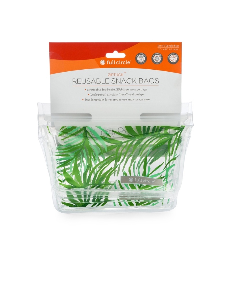 Comprar Ziptuck Reutilizável Snack Bags Palm Leaves - 2 Contagem Full Circle