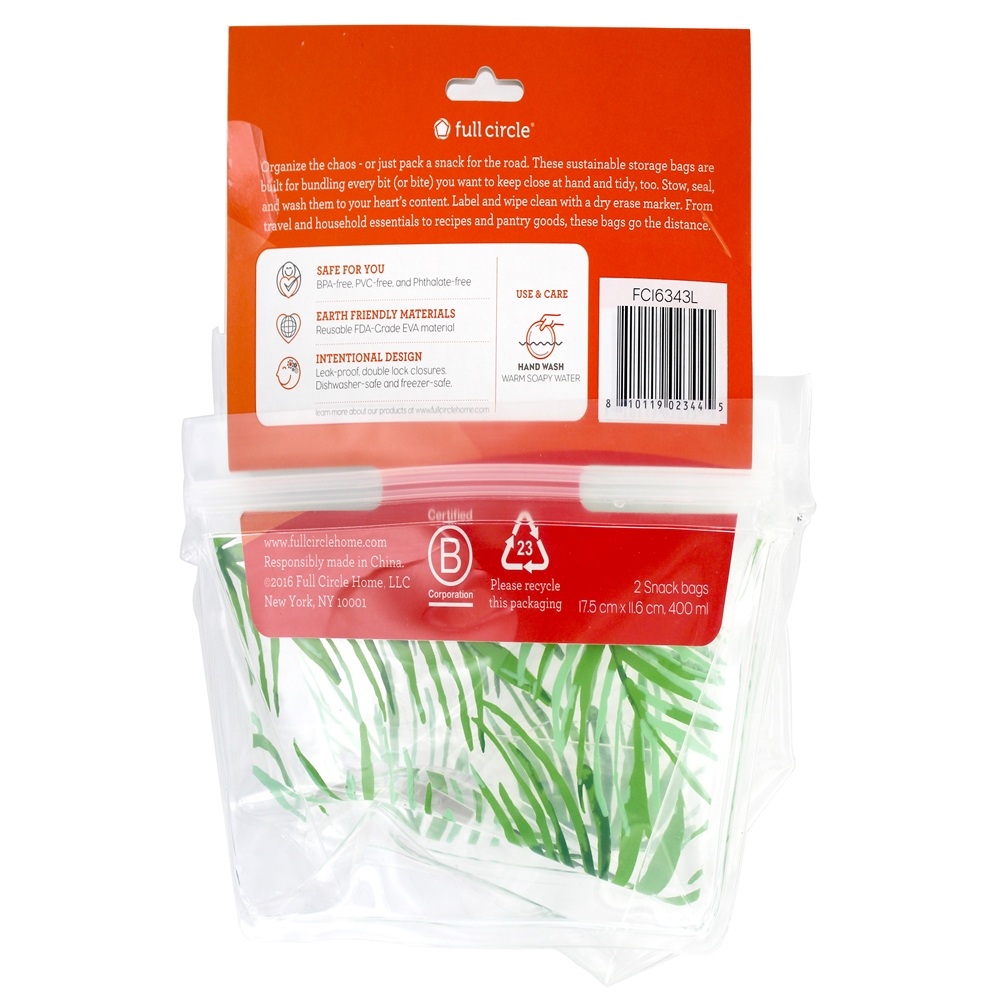 Comprar Ziptuck Reutilizável Snack Bags Palm Leaves - 2 Contagem Full Circle - Imagem 2