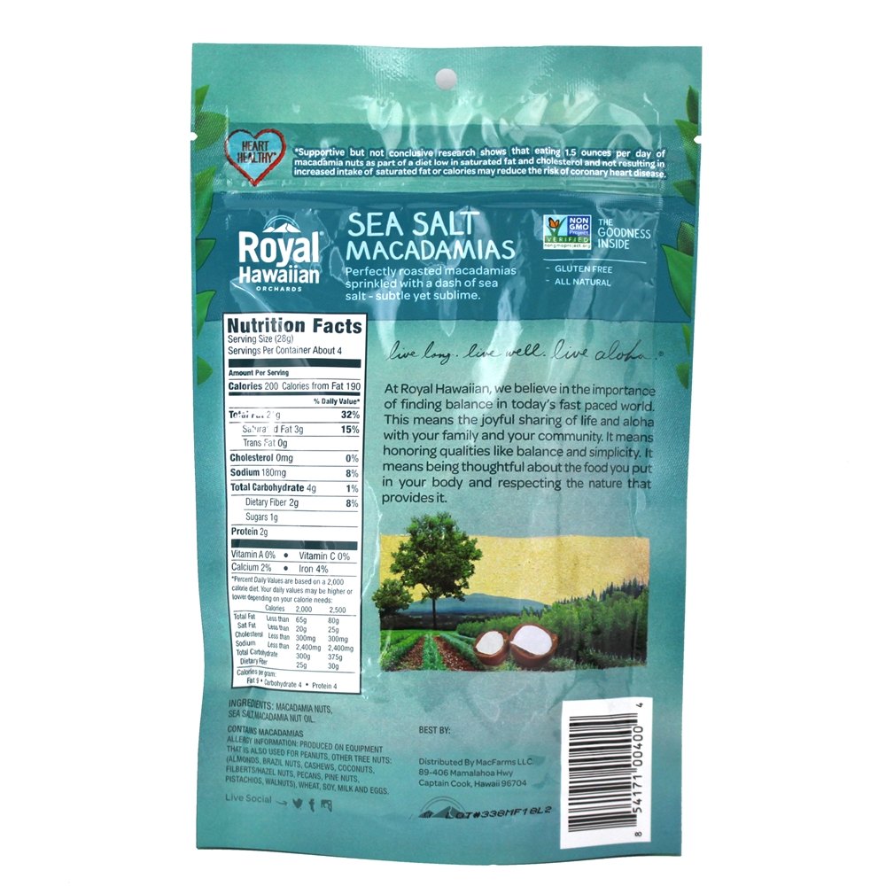 Comprar Sal do Mar Macadâmia Assado - 4 oz. Royal Hawaiian Orchards - Imagem 2