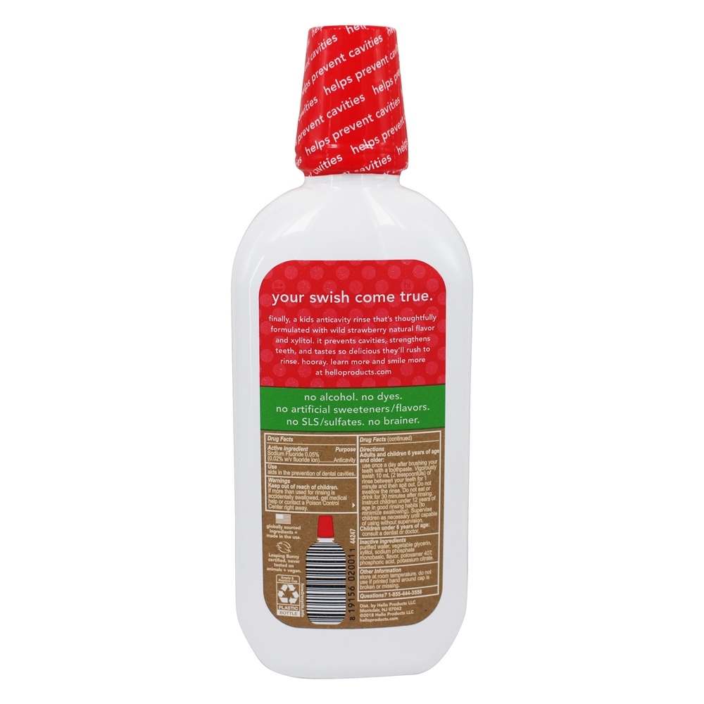 Comprar O fluoreto da anticavidade das crianças lava o morango silvestre natural do colutório - 16 fl. oz. Hello Products - Imagem 2
