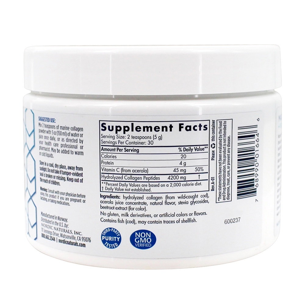 Comprar Peptides bioativos do colagénio marinho bebem a morango da mistura - 5.29 oz. Nordic Naturals - Imagem 2