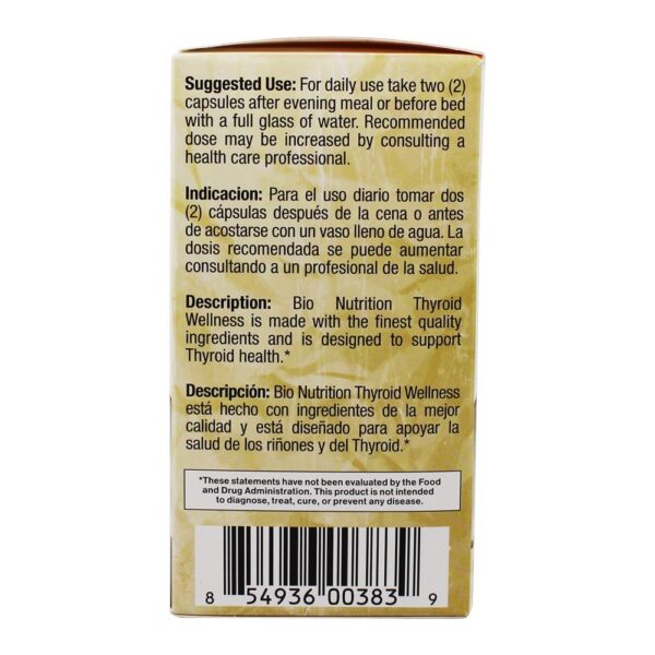 Comprar Bem-estar da tiróide 626 mg. - Cápsulas vegetarianas 60 Bio Nutrition - Imagem 4