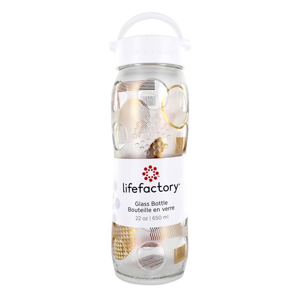Comprar Garrafa de vidro de hidratação com tampa clássica e manga de silicone moderna - 22 oz. Lifefactory - Imagem 2