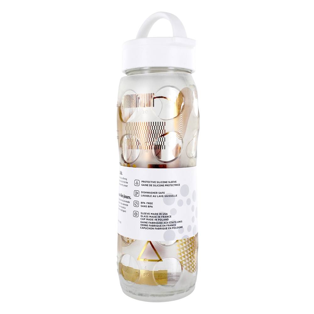 Comprar Garrafa de vidro de hidratação com tampa clássica e manga de silicone moderna - 22 oz. Lifefactory - Imagem 3