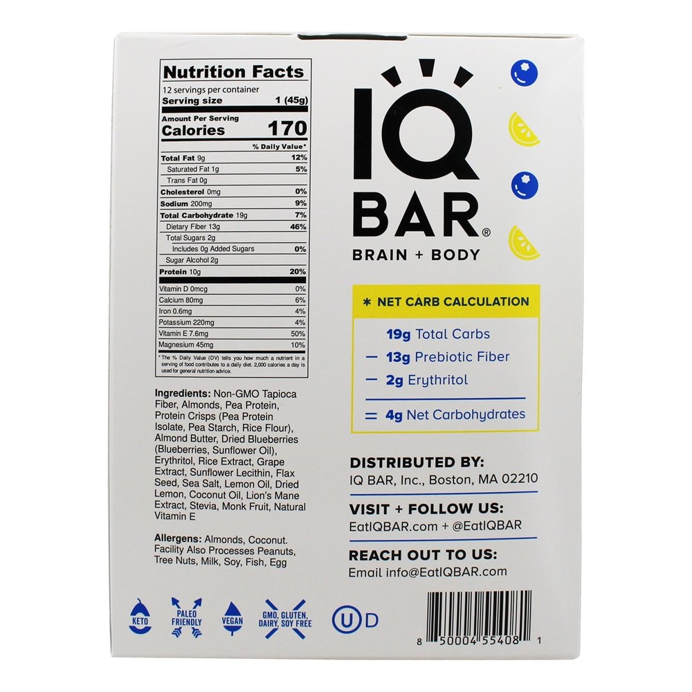 Comprar Cérebro + Barras de Corpo Caixa Lemon Blueberry - 12 Barras IQ Bar - Imagem 2
