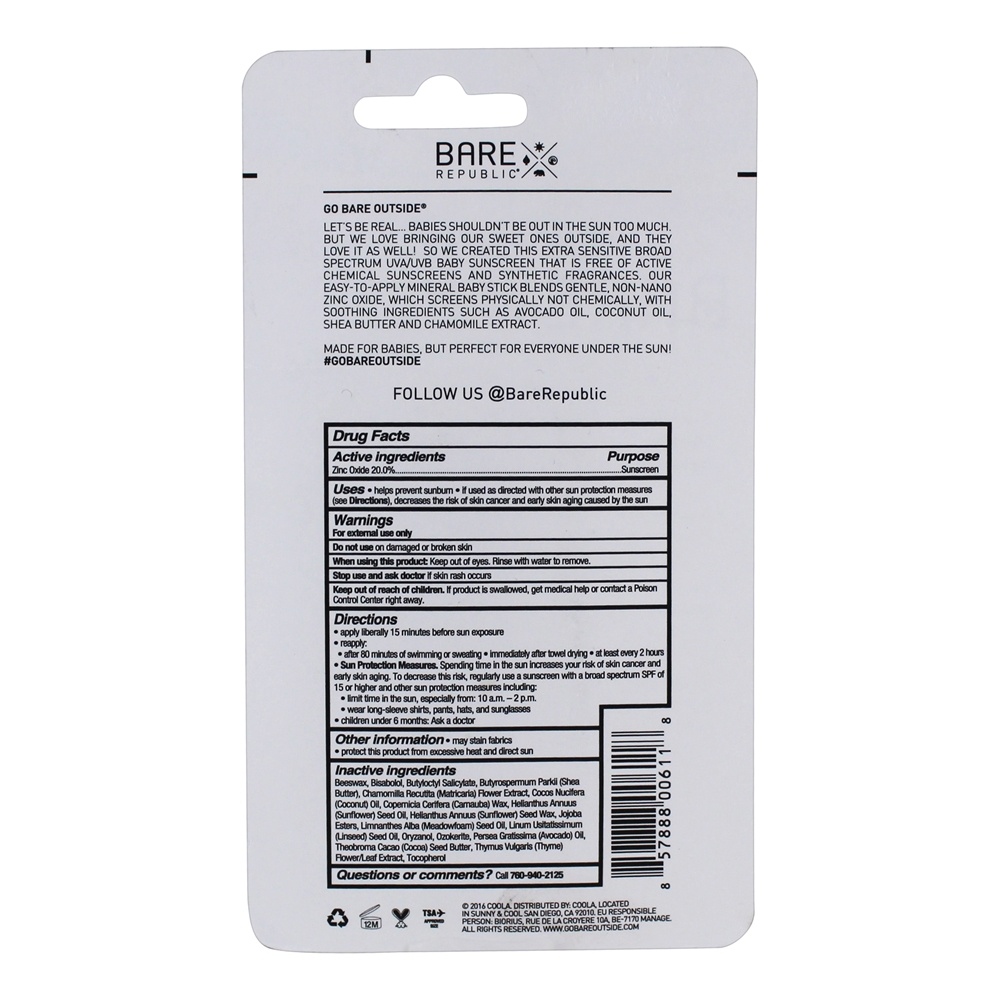 Comprar Protetor solar de bebê mineral Largo Spectrum 50 - 0.5 oz. Bare Republic - Imagem 2