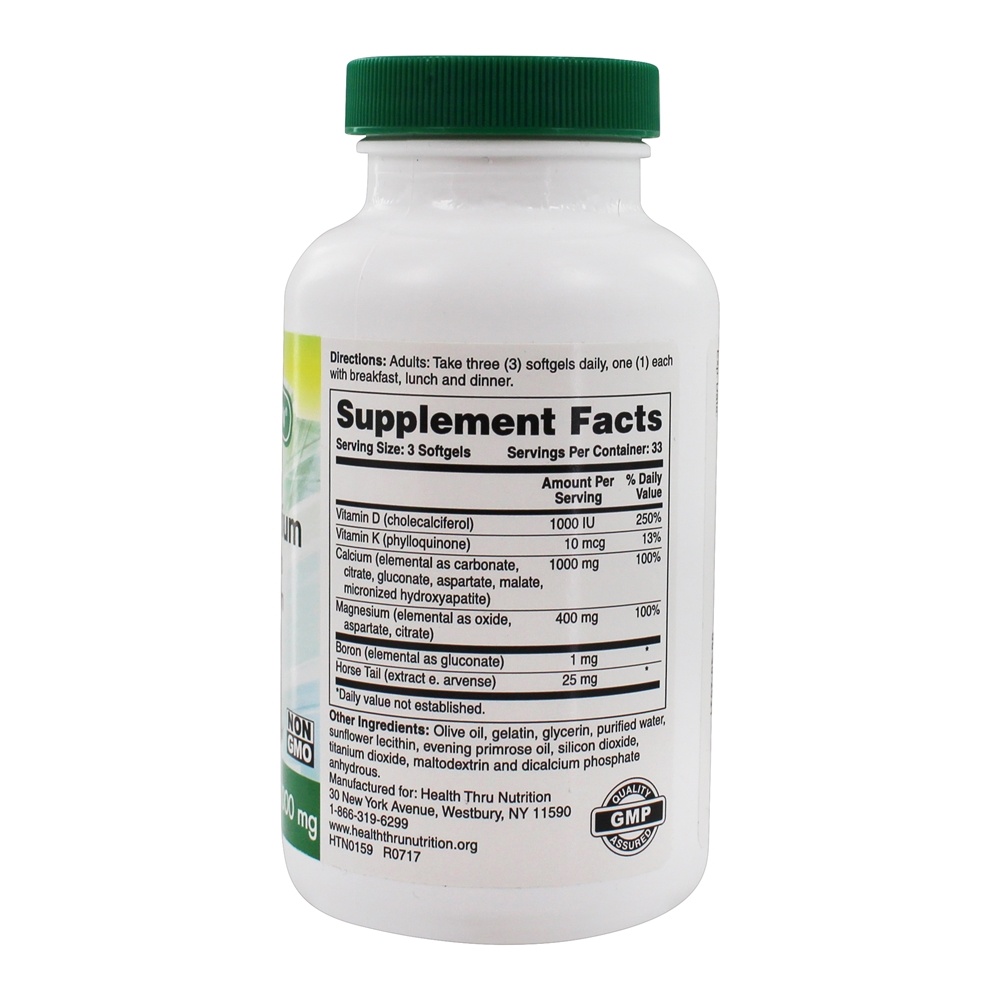 Comprar Cálcio Líquido com Vitamina D3 e Magnésio - 100 Softgels Health Thru Nutrition - Imagem 2