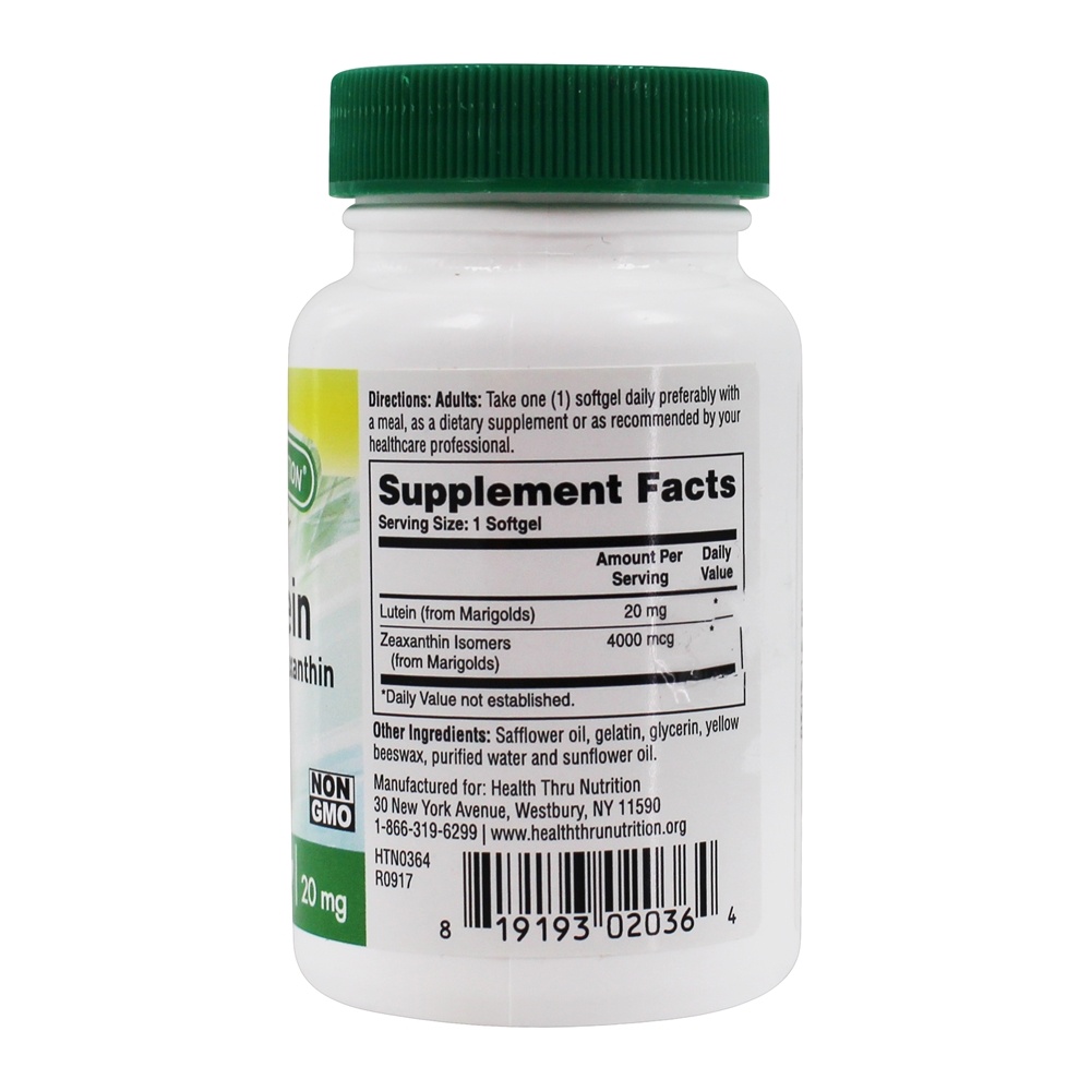 Comprar Luteína com Zeaxantina 20 mg . - 60 Softgels Health Thru Nutrition - Imagem 2