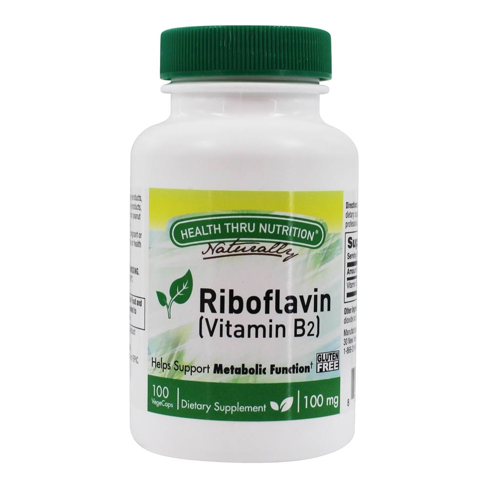 Comprar Riboflavina (Vitamina B2) 100 mg . - 100 Cápsula (s) vegetal (s) Health Thru Nutrition