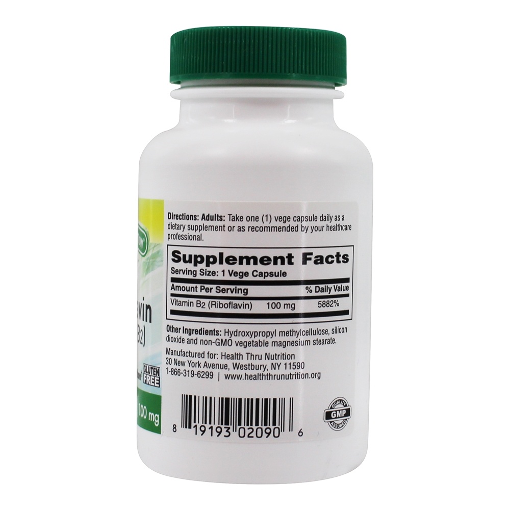 Comprar Riboflavina (Vitamina B2) 100 mg . - 100 Cápsula (s) vegetal (s) Health Thru Nutrition - Imagem 2