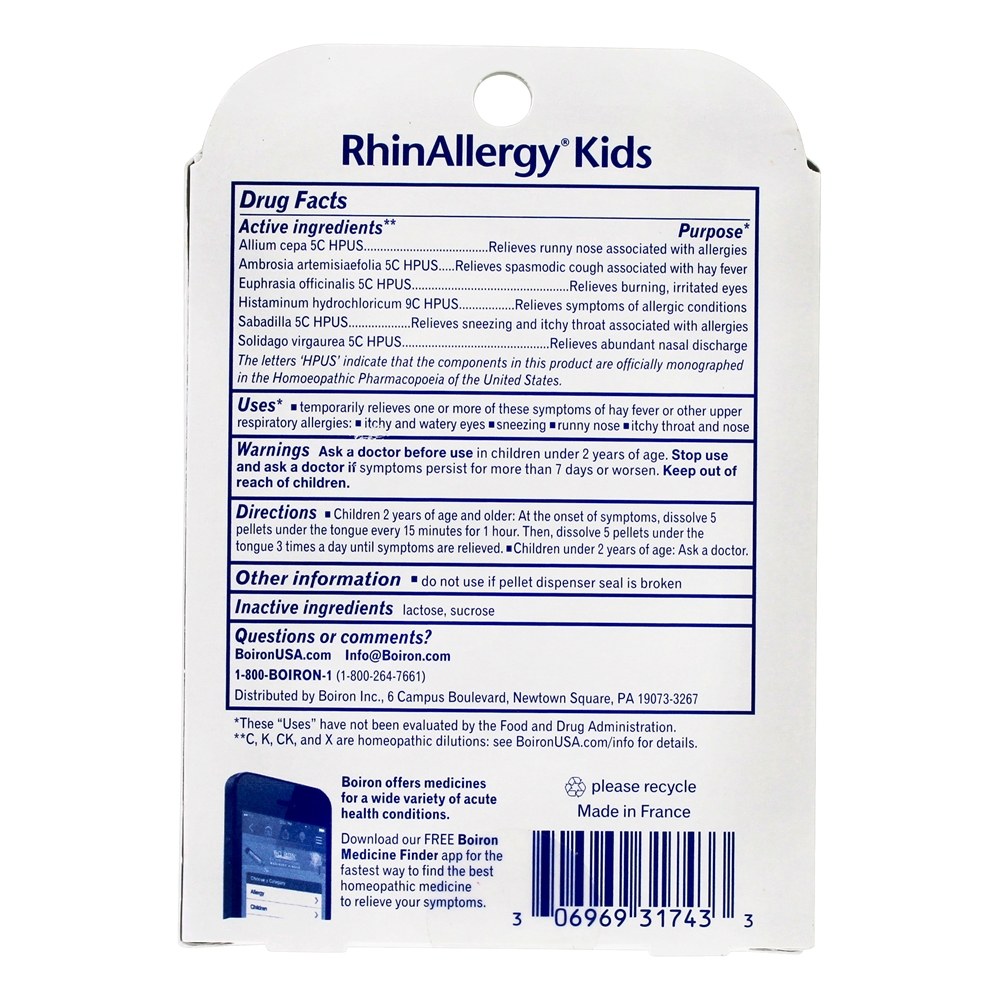 Comprar Alergia a crianças do RhinAllergy Kids - 3 Tubos Boiron - Imagem 2