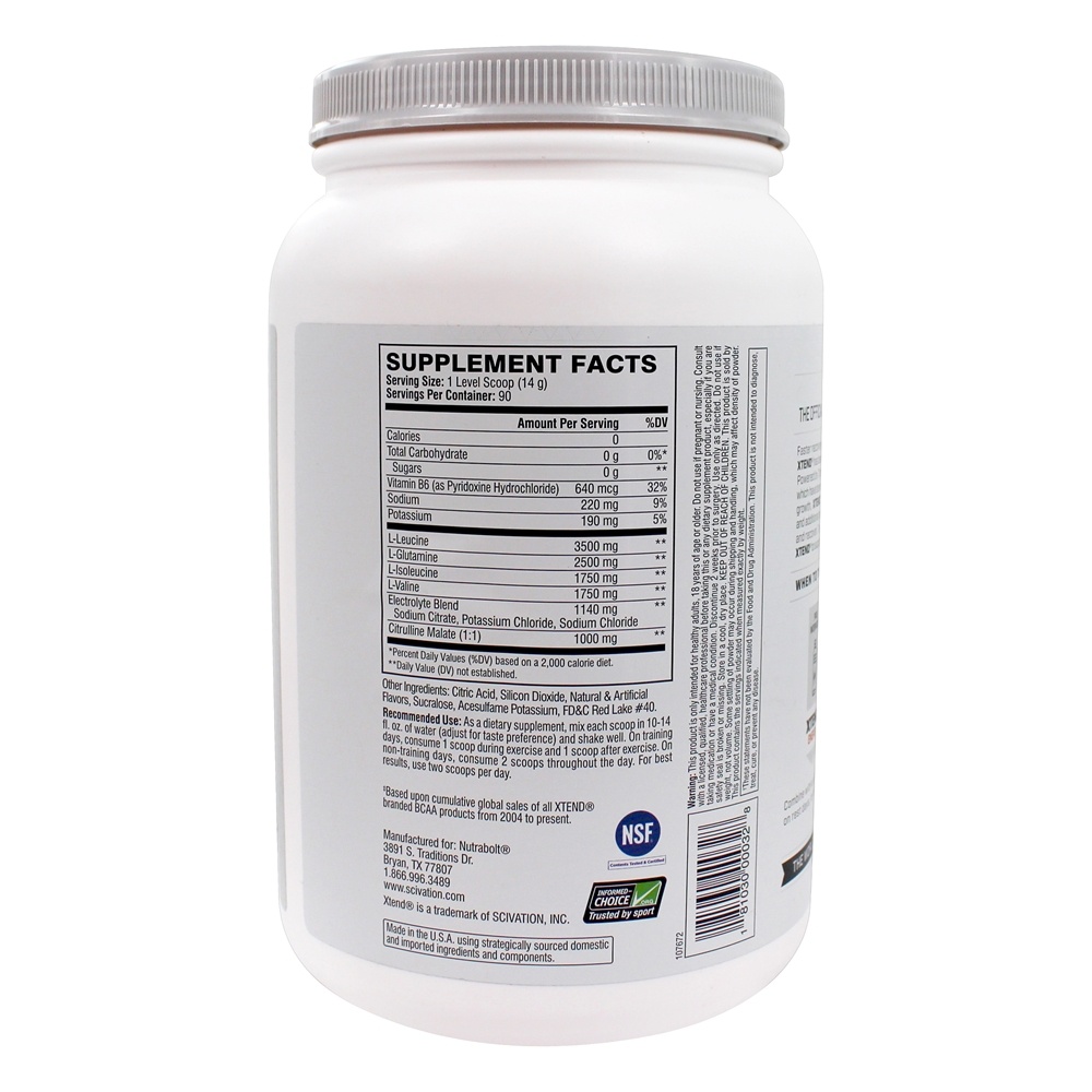 Comprar Xtend The Original BCAA Muscle Recovery + Eletrólitos em Pó 90 Porções Kiwi de Morango Splash - 2.78 lb. Scivation - Imagem 2
