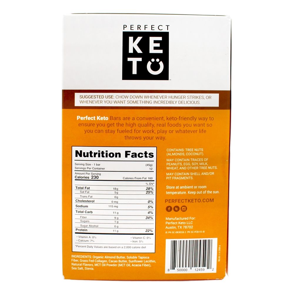 Comprar Keto Bars Box Caramelo Salgado - 12 Barras Perfect Keto - Imagem 2